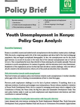 Youth Unemployment in Kenya: Policy Gaps Analysis - IEA Kenya