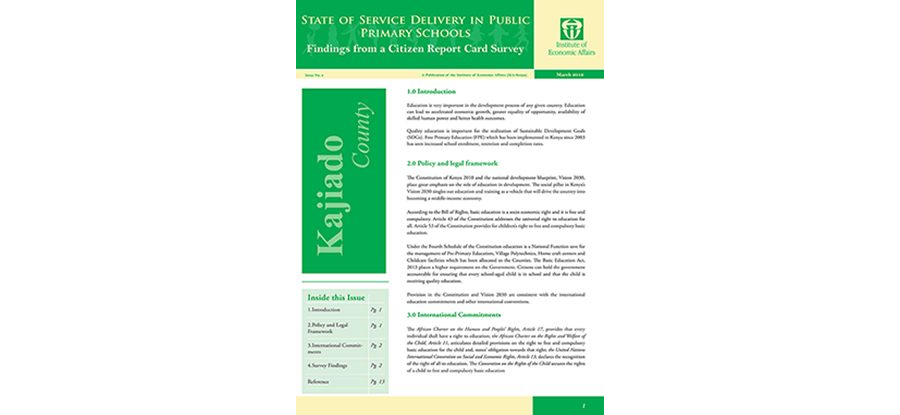 State of Service Delivery in Public Primary Schools - Kajiado County